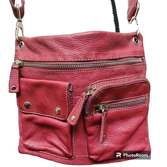 Fossil Handbags - Fossil Buttery Soft Leather Crossbody Bag Multiple Pockets Dark Red/Burgundy